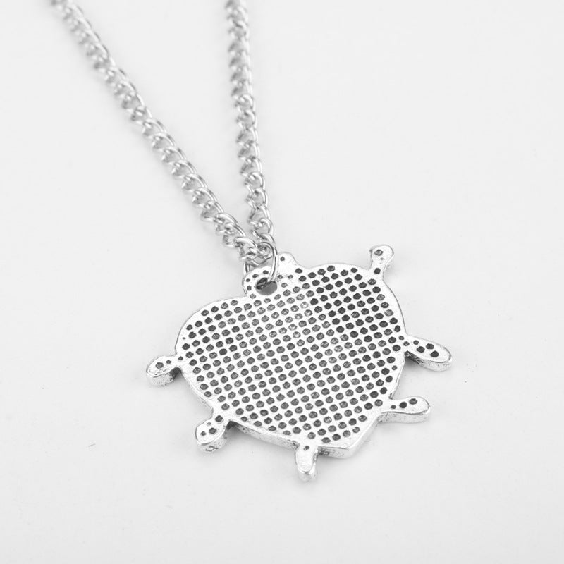 Stranger Things Friends Don't Lie Love Peach Heart Pendant Necklace