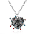 Stranger Things Friends Don't Lie Love Peach Heart Pendant Necklace