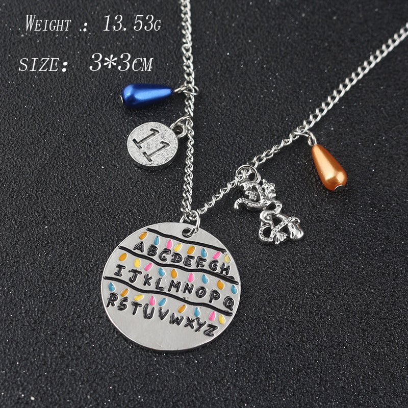 Stranger Things Necklace Bulb Letter Pendant